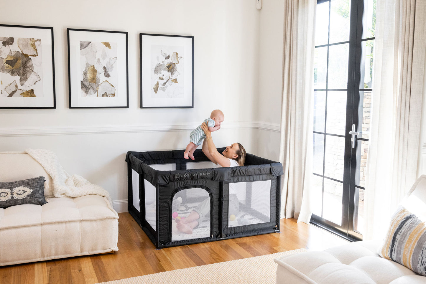 Mini Black Baby Playpen 1.2m x 1.2m