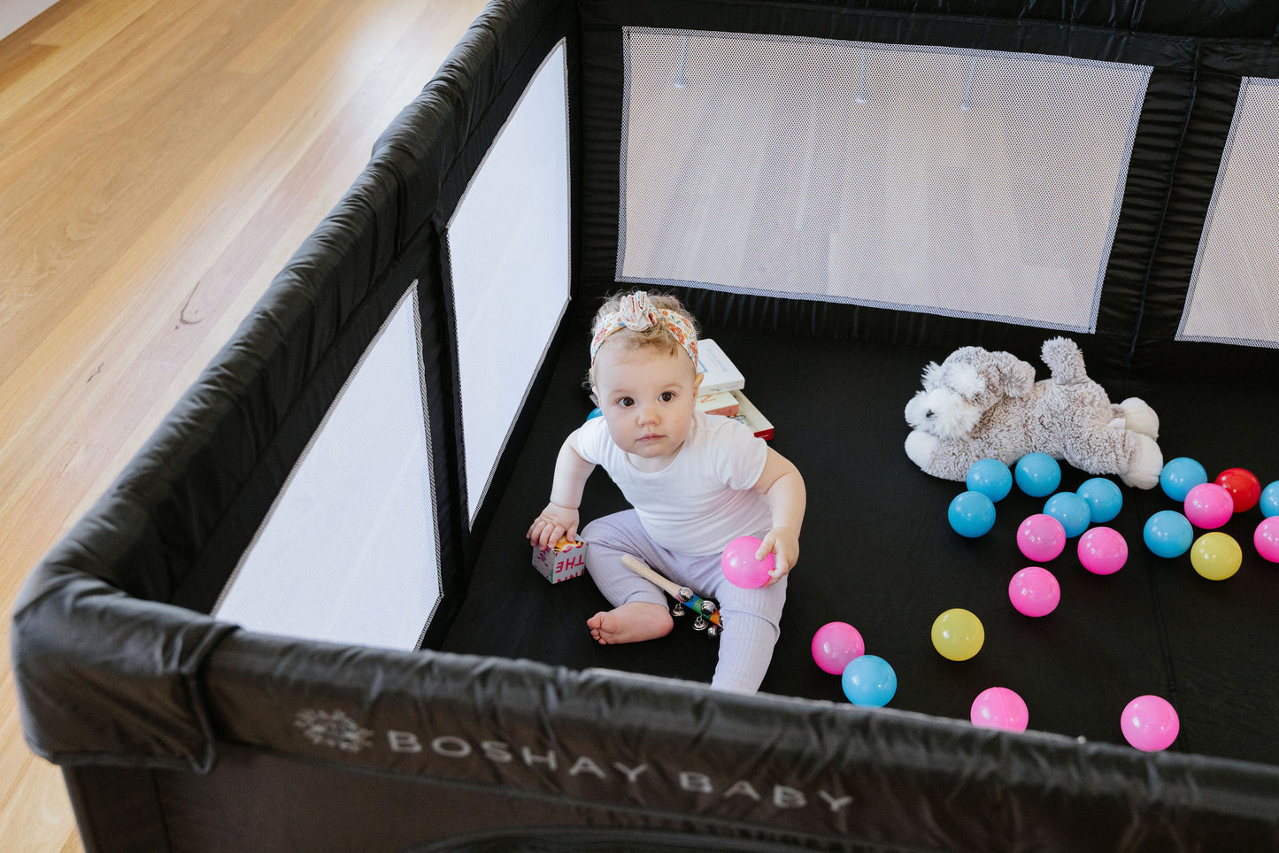 Black Baby Playpen 1.8m x 1.5m With Mat