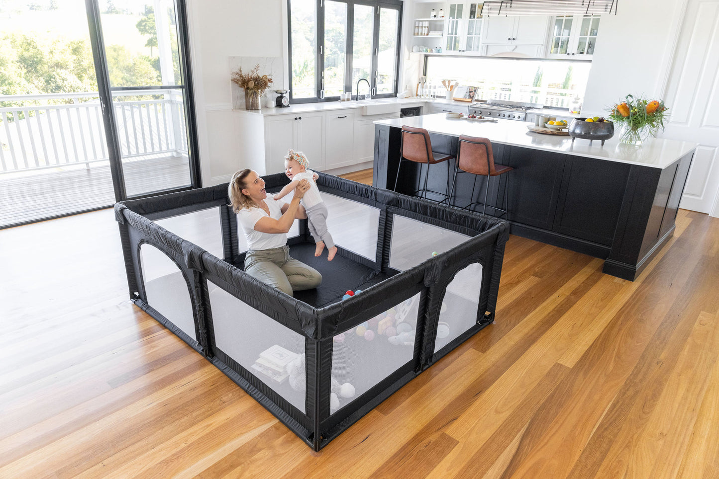 Black Baby Playpen 1.8m x 1.5m