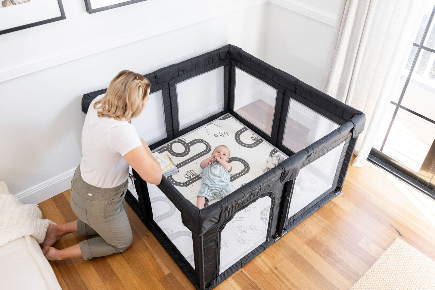 Mini Black Baby Playpen 1.2m x 1.2m