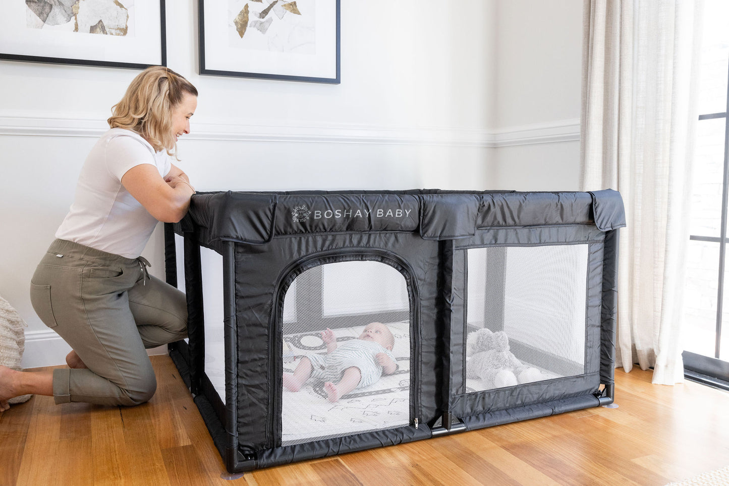 Mini Black Baby Playpen 1.2m x 1.2m