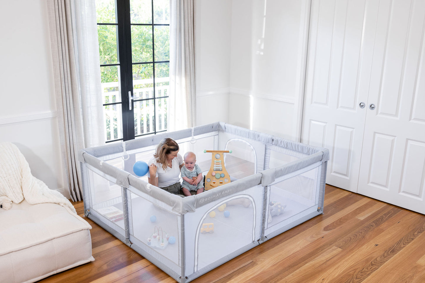 Grey Baby Playpen 1.8m x 1.5m